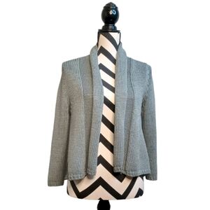 Massimo Dutti 100% Chunky Knit Open Front Cardigan Sweater